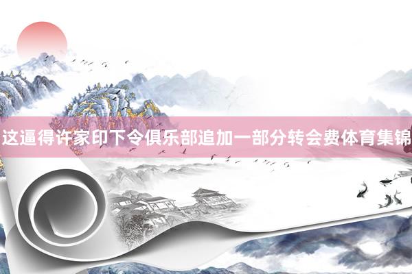 这逼得许家印下令俱乐部追加一部分转会费体育集锦